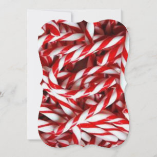 Christmas Holiday Flat Greeting Card, Candy Cane Card