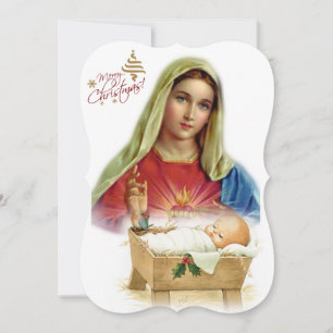 Christmas Holiday Flat Greeting Card, Jesus Christ Card