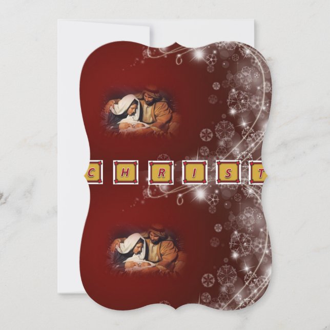 Christmas Holiday Flat Greeting Card, Jesus Christ Card (Front)