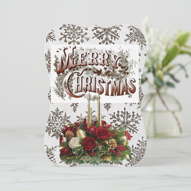 Christmas Holiday Flat Greeting Card, Merry Card (Standing Front)