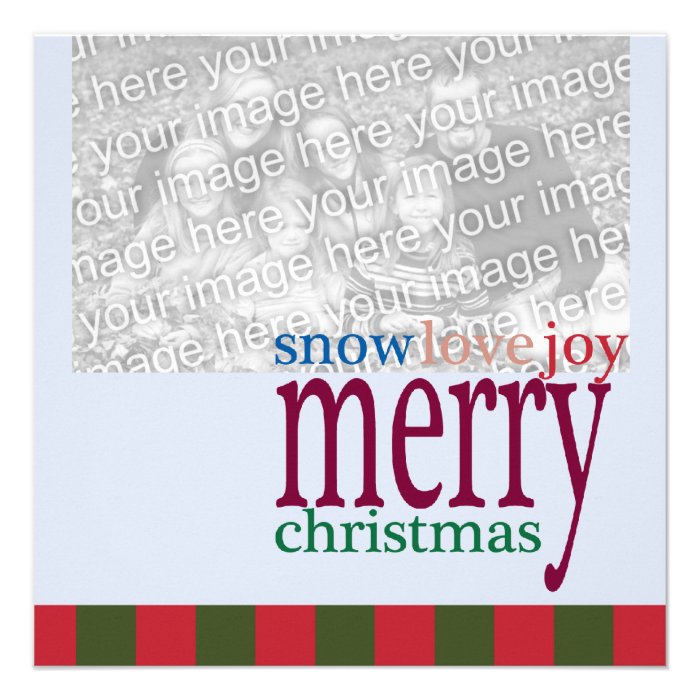 Christmas Holiday Flat Photo Card Custom Invites