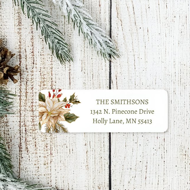 Christmas Holiday Floral Address Label (Creator Uploaded)