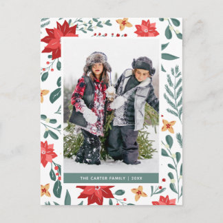 Christmas Holiday Floral | Holiday Photo Card
