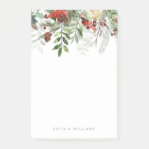 Christmas Holiday Floral Winter Post_it Notes