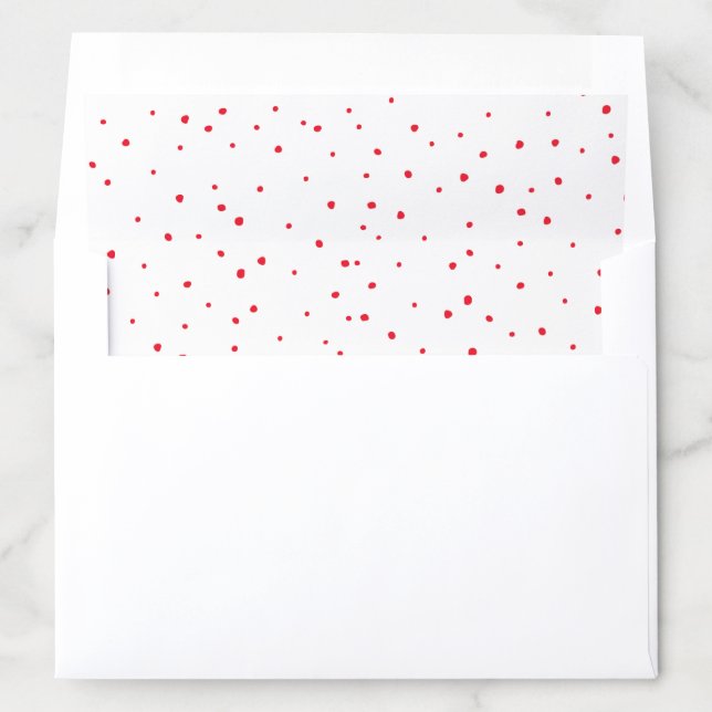 CHRISTMAS HOLIDAY fun festive snow spots white red Envelope Liner (In Envelope)