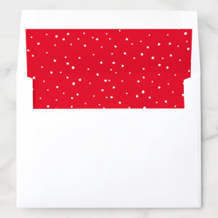 CHRISTMAS HOLIDAY fun festive snow spots white red Envelope Liner