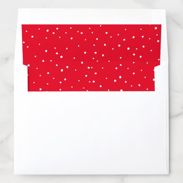CHRISTMAS HOLIDAY fun festive snow spots white red Envelope Liner (In Envelope)