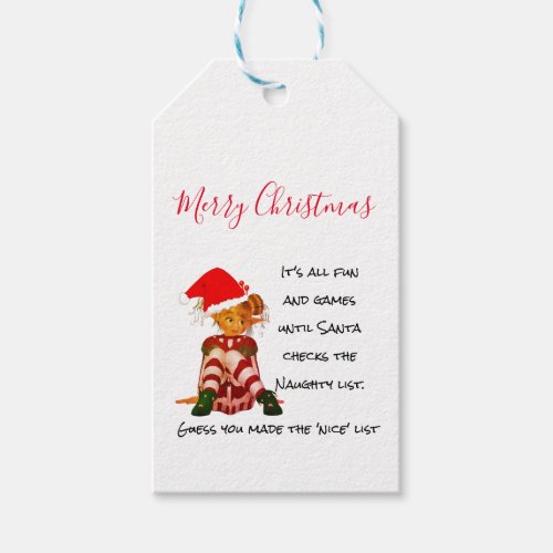 Christmas Holiday Funny Quote Elf Gift Tags