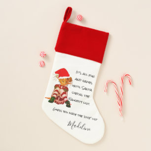 Christmas Holiday Funny Quote Elf Personal Stocking