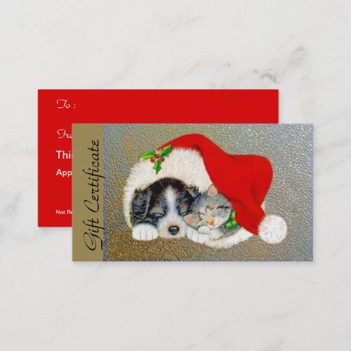 Christmas Holiday Gift Certificate for Pet Lovers