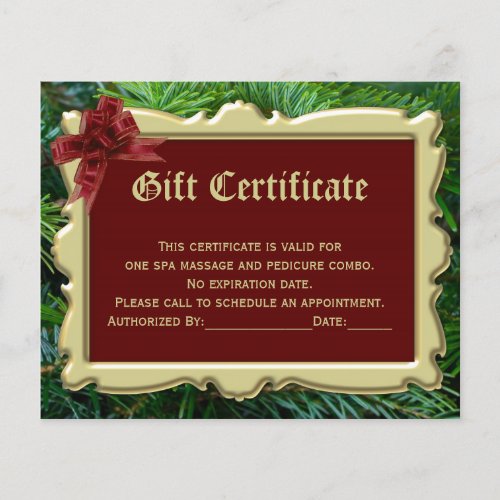 Christmas Holiday Gift Certificate Printing 2_Side