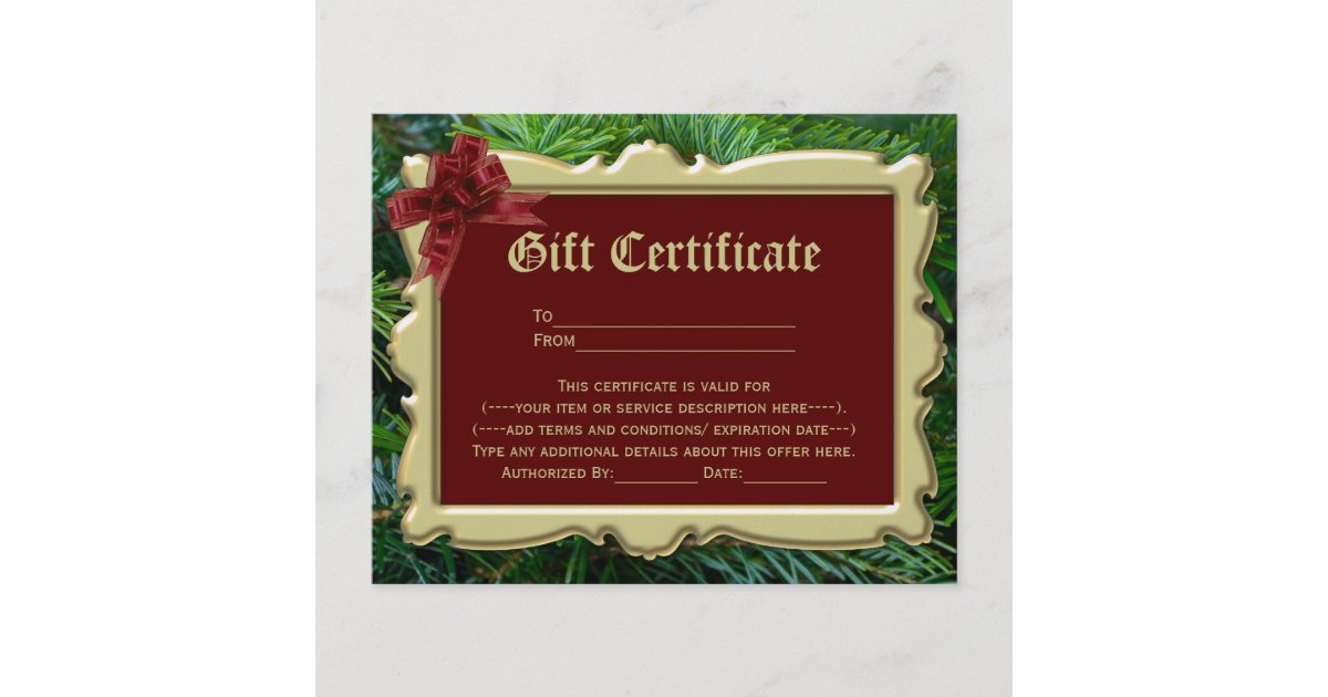Christmas Holiday Gift Certificate Printing 2 Side Flyer Zazzle