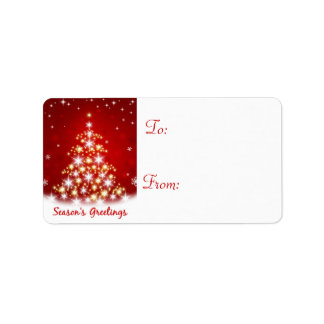 Christmas Holiday Gift Tag Labels - Star Tree