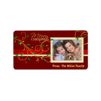 Christmas Holiday Gift Tags Labels with Photo