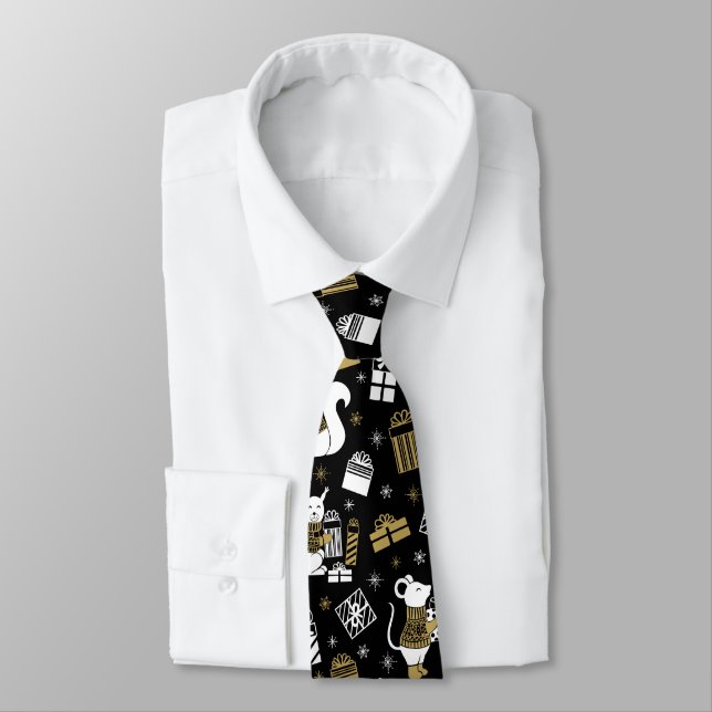 CHRISTMAS HOLIDAY GIFTS CUSTOM MONOGRAM NECK TIE (Tied)