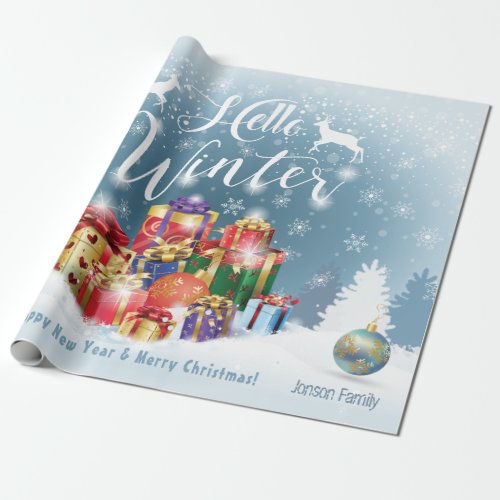 Christmas Holiday Gifts with Your Wishes Personal Wrapping Paper