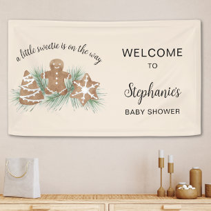 Christmas Holiday Gingerbread Baby Shower Banner