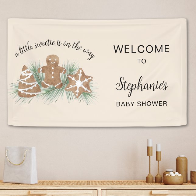 Christmas Holiday Gingerbread Baby Shower Banner (Creator Uploaded)