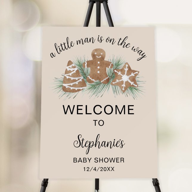 Christmas Holiday Gingerbread Baby Shower Welcome Foam Board (Creator Uploaded)