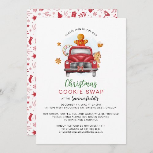 Christmas Holiday Gingerbread Cookie Swap Invitation