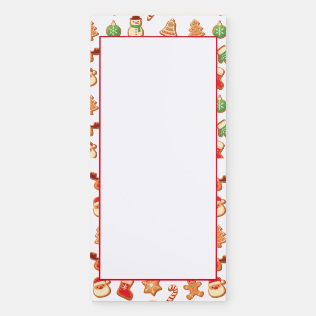 Christmas Holiday Gingerbread Cookies Magnetic Notepad (Front)
