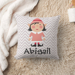 Christmas Holiday Girl Elf Pillow