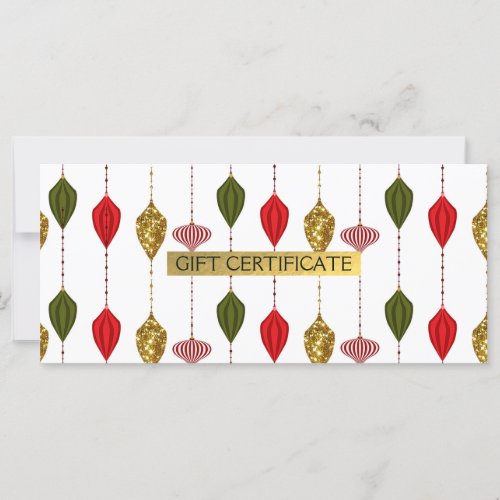 Christmas Holiday Glam Ornaments Gift Certificate