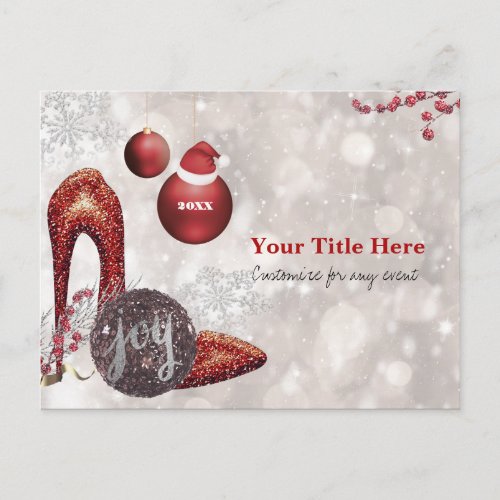 Christmas Holiday Glamour Party Invitation Event