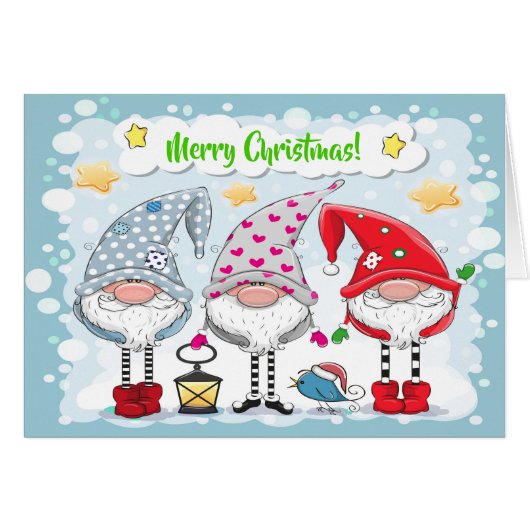Christmas / Holiday Gnomes Card (Front Horizontal)
