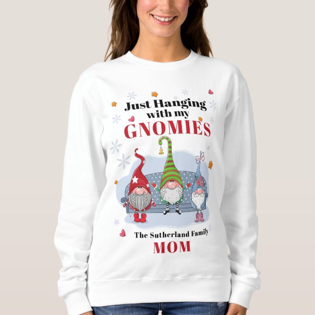 Christmas Holiday Gnomes Family Matching Mom Sweatshirt (Front)