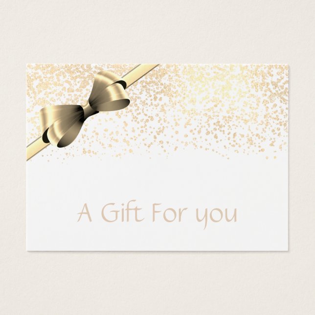 Christmas/holiday gold confetti gift certificate (Front)