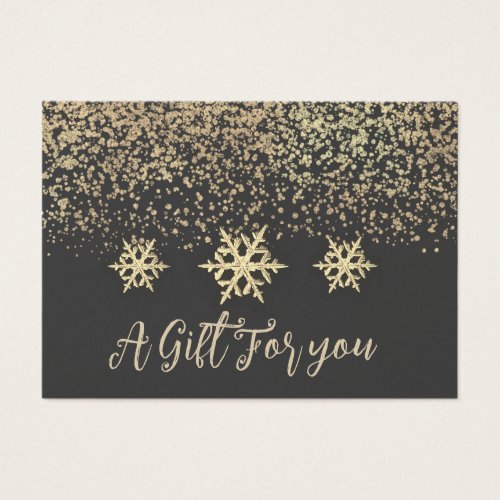 Christmasholiday gold confetti gift certificate