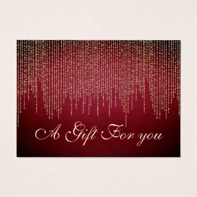Christmas/holiday gold dazzle red gift certificate (Front)