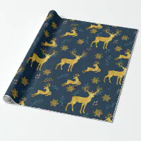 Woodland Gift Wrapping Paper Floral Pastel Deer Reindeer Novelty