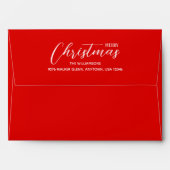 Christmas Holiday Gold Faux Foil Lined Red Envelope (Back (Top Flap))