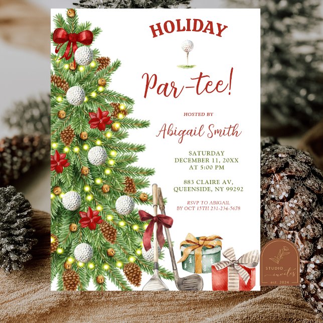 Christmas Holiday Golf Partee Invitation (Creator Uploaded)