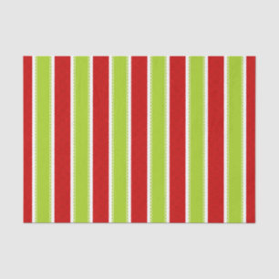 Christmas Holiday Green & Red Stripes Pattern Tissue Paper