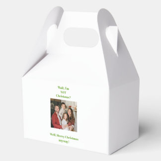 Christmas holiday green text photo favor boxes