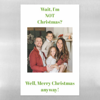 Christmas holiday green text photo magnetic dry erase sheet