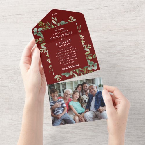 Christmas Holiday Greeting Tear Away Photo All In One Invitation