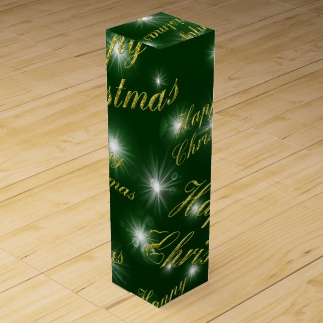 christmas, holiday, happy, xmas, year, new, winter wine box (Front)
