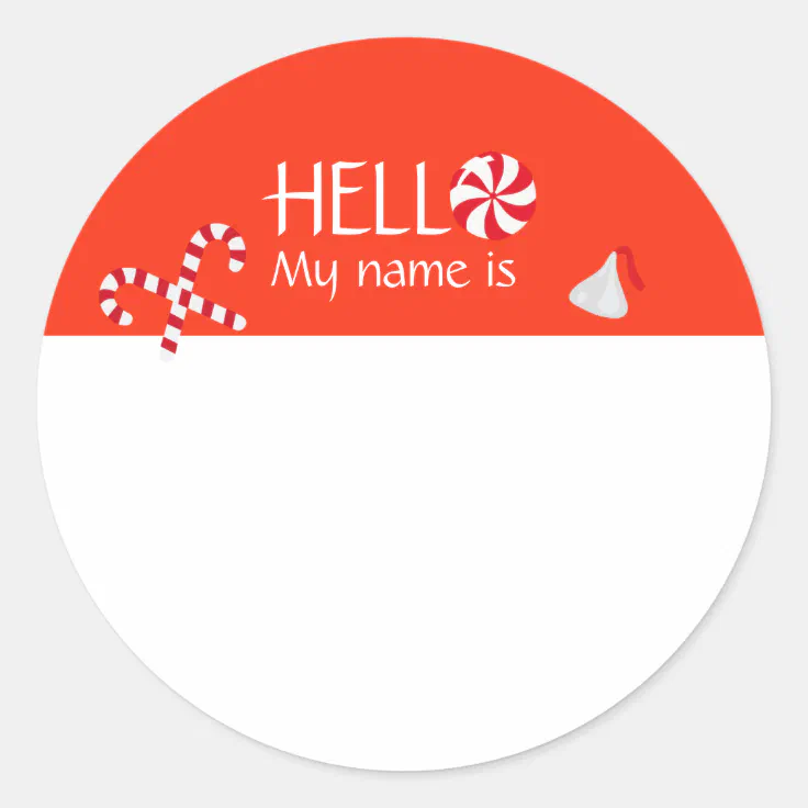Christmas Holiday Hello Name Tag Badge | Zazzle