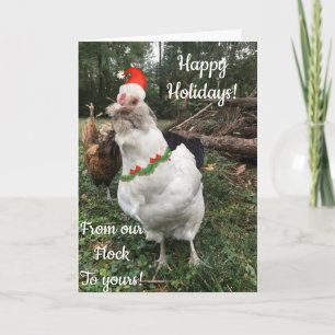 Christmas holiday hen sharing happy greetings!