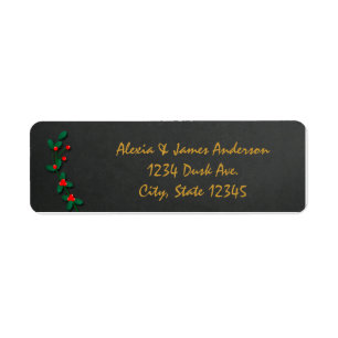 Christmas Holiday Holly Chalkboard Address Labels