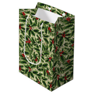 Christmas Holiday Holly Gift Bag