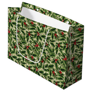 Christmas Holiday Holly Gift Bag