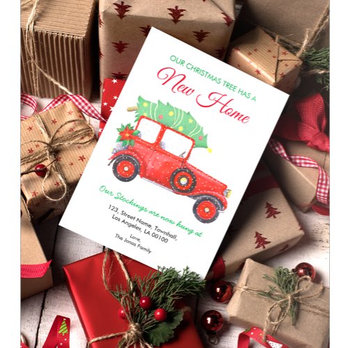 Christmas Holiday Home Moving Red Truck Announcement