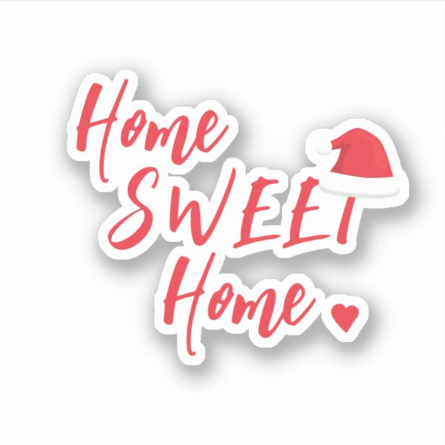 Christmas holiday home sweet home Santa hat Sticker (Front)