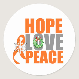 Christmas Holiday Hope Love Peace Leukemia Classic Round Sticker