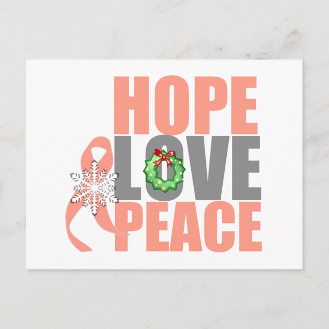 Christmas Holiday Hope Love Peace Uterine Cancer (Front)